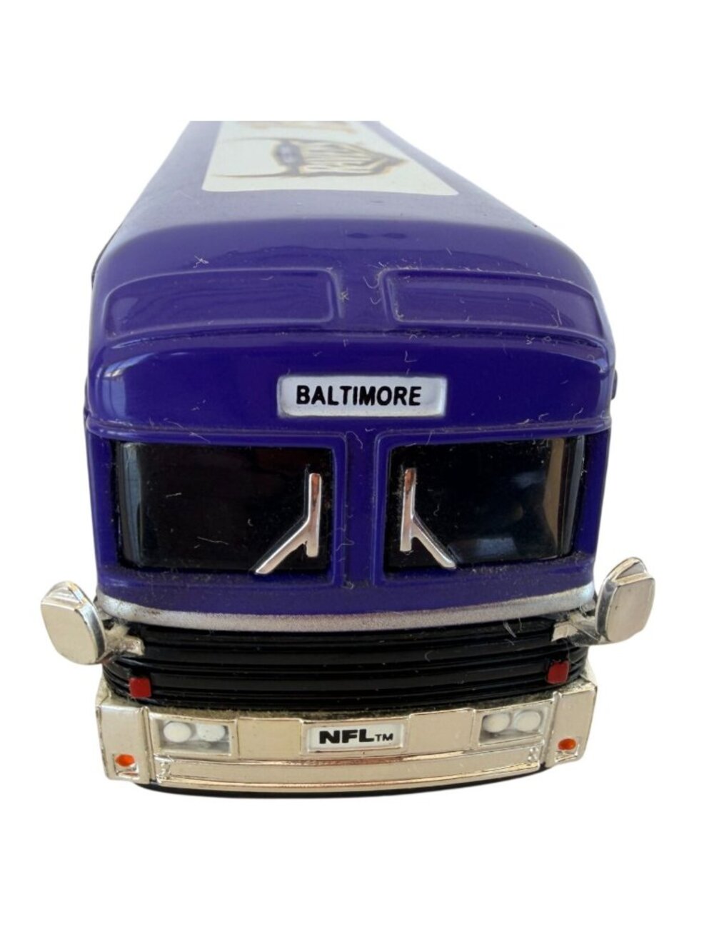 Vtg White Rose Baltimore Ravens 1993 Diecast Team Tour Bus 1:64 Purple White - Picture 8 of 10